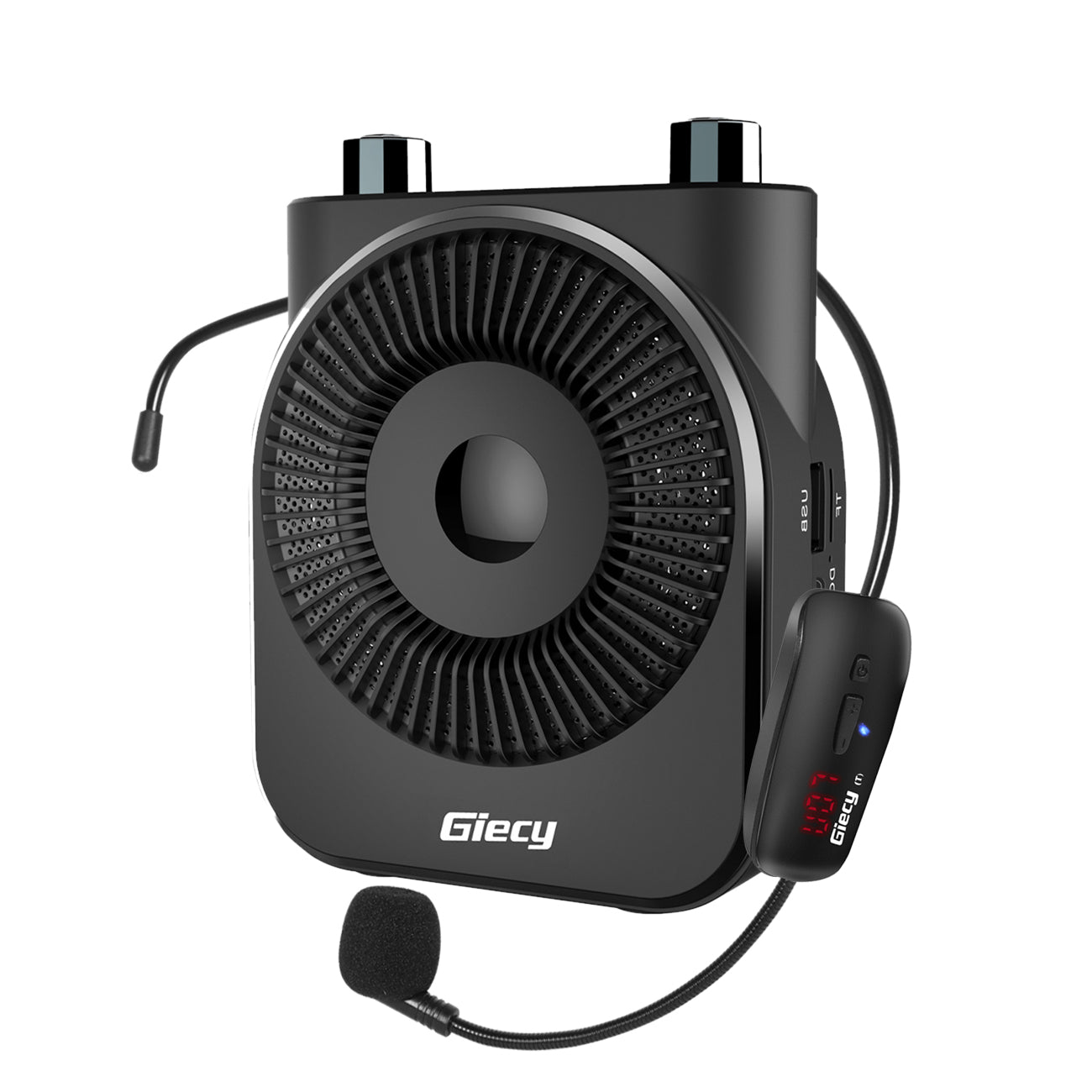 Giecy Voice Amplifier Portable 20W 2600mA Rechargeable with Wired Microphone Headset for Teachers Tour Guides,Meetings and Classroom