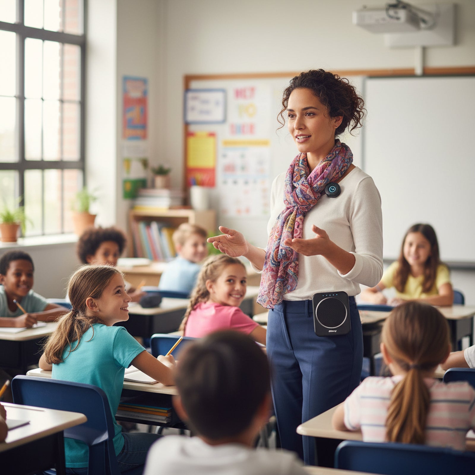 Giecy Portable Voice Amplifier with 2.4G Lavalier Microphone, 30W Bluetooth 5.3 Speaker, TF Card/USB/FM Radio/Recording for Teachers, Tour Guides, Presentations