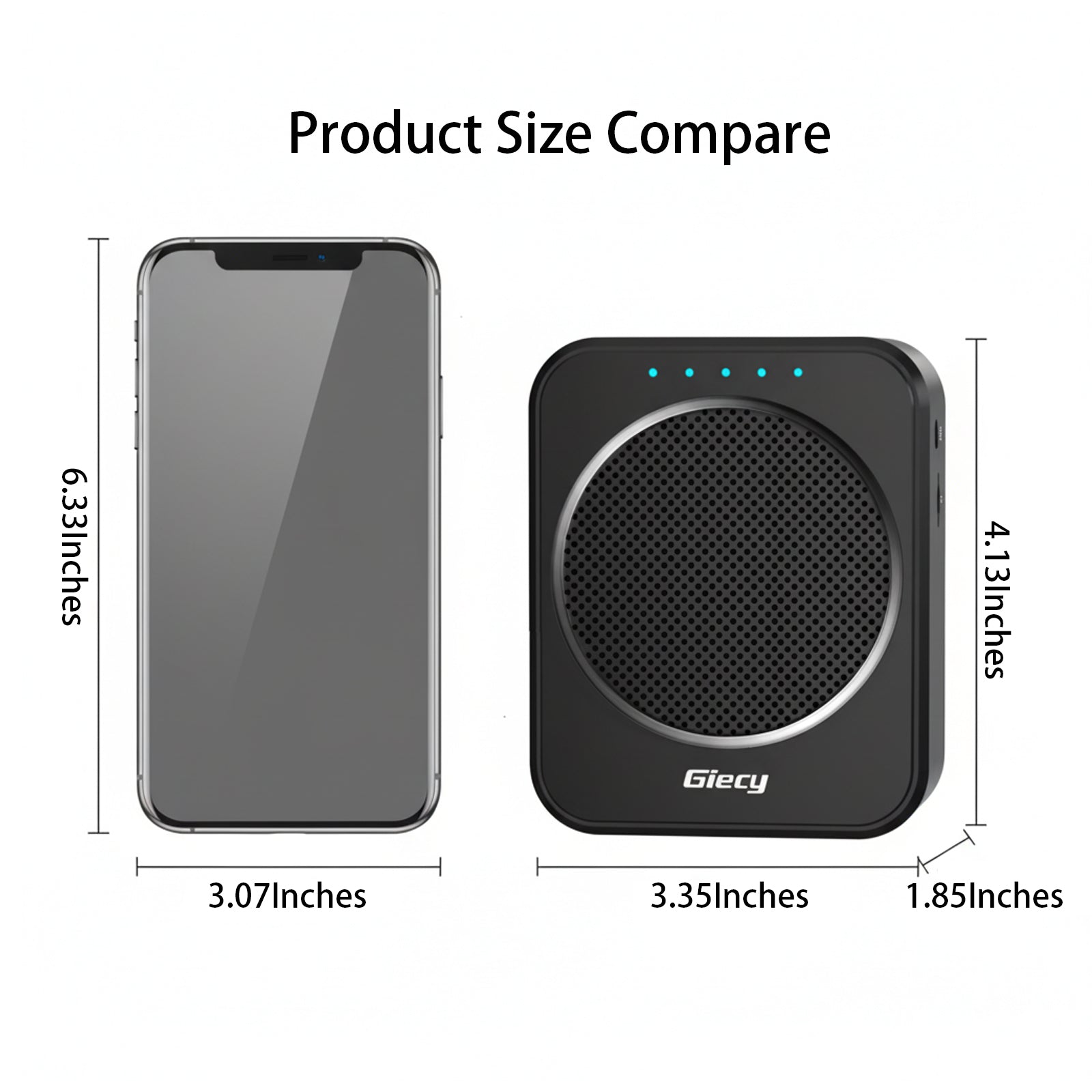 Giecy Portable Voice Amplifier with 2.4G Lavalier Microphone, 30W Bluetooth 5.3 Speaker, TF Card/USB/FM Radio/Recording for Teachers, Tour Guides, Presentations