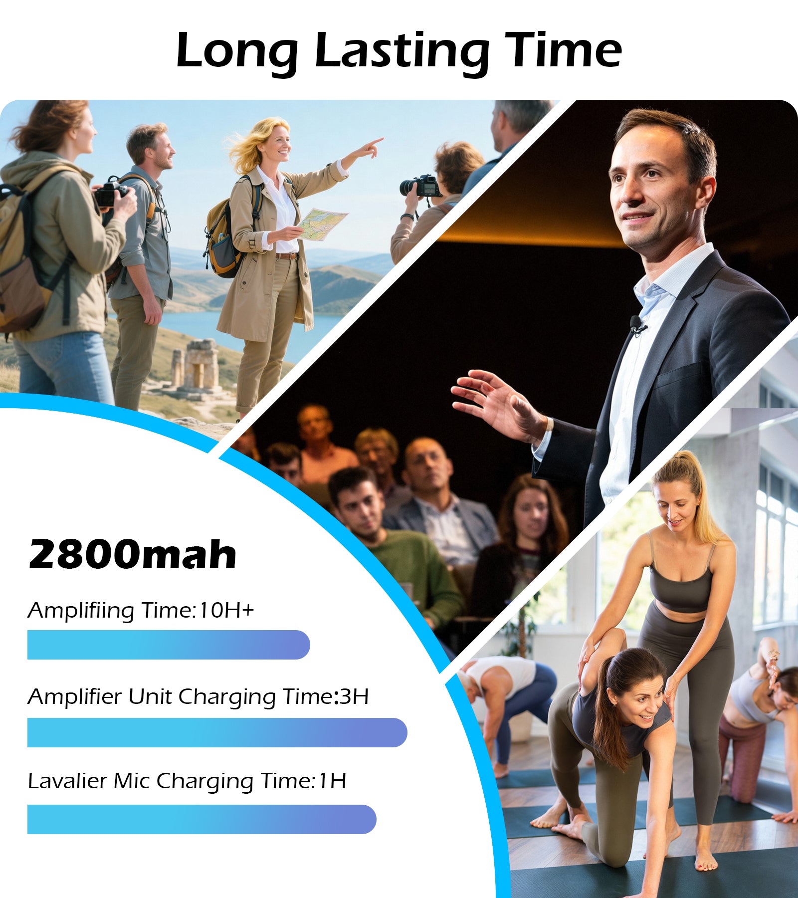 Giecy Portable Voice Amplifier with 2.4G Lavalier Microphone, 30W Bluetooth 5.3 Speaker, TF Card/USB/FM Radio/Recording for Teachers, Tour Guides, Presentations