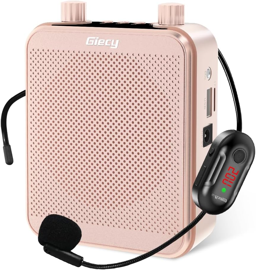 Giecy Voice Amplifier Portable Bluetooth 30W 2800mAh Rechargeable PA System Speaker for Multiple Locations Such as Classroom, Meetings and Outdoors(black/yellow/red)