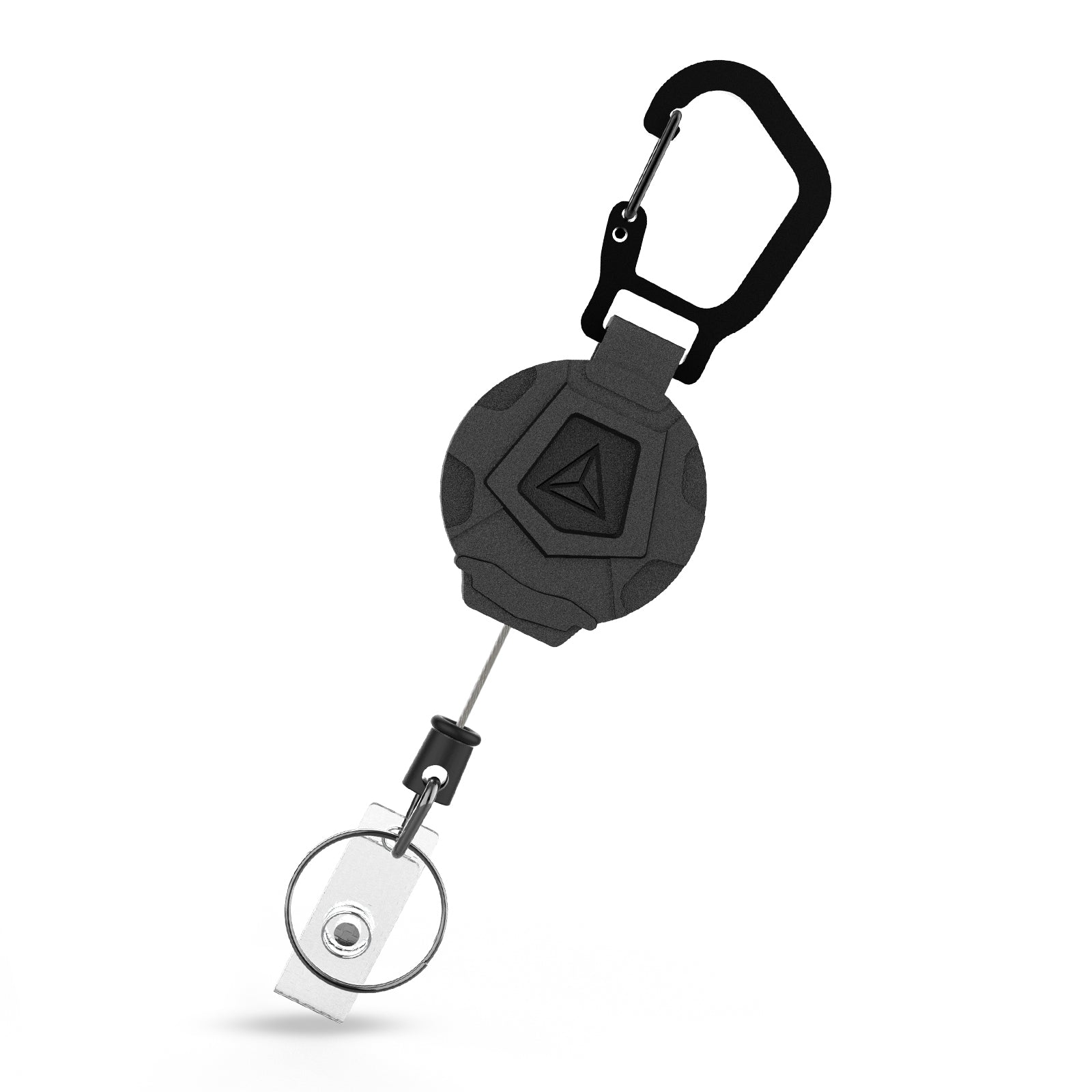 Retractable ID Badge Holder, Eulps Heavy Duty Badge Reel with Belt Clip Key Ring for Name Tag Key Chain, with 26.5” Steel Wire Cord for Office/Outdoor