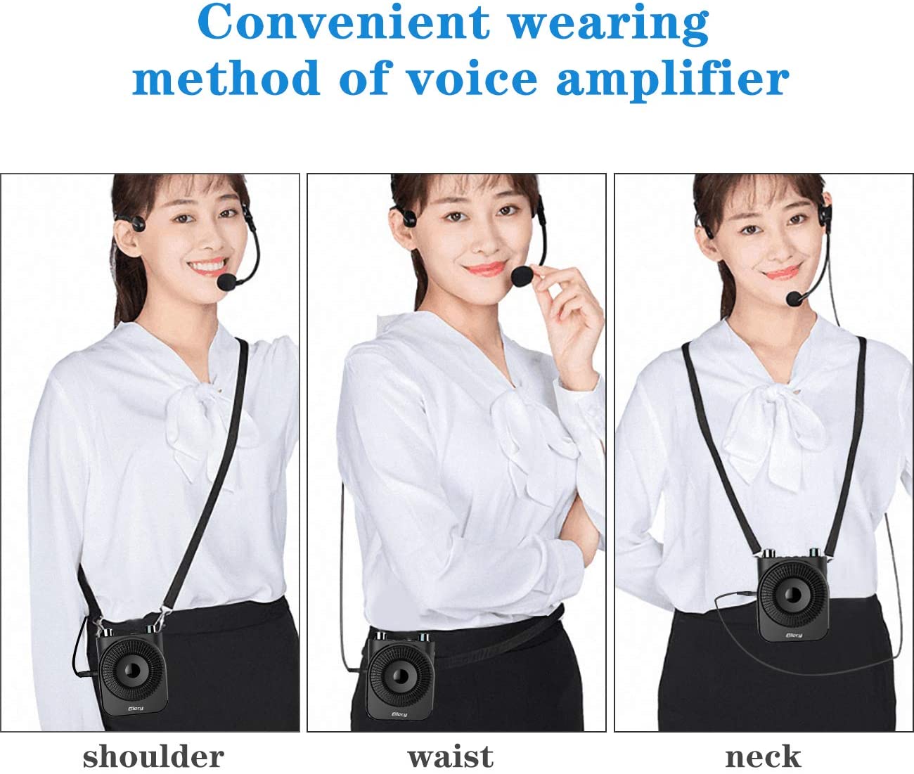 Giecy Voice Amplifier Portable 20W 2600mA Rechargeable with Wired Microphone Headset for Teachers Tour Guides,Meetings and Classroom