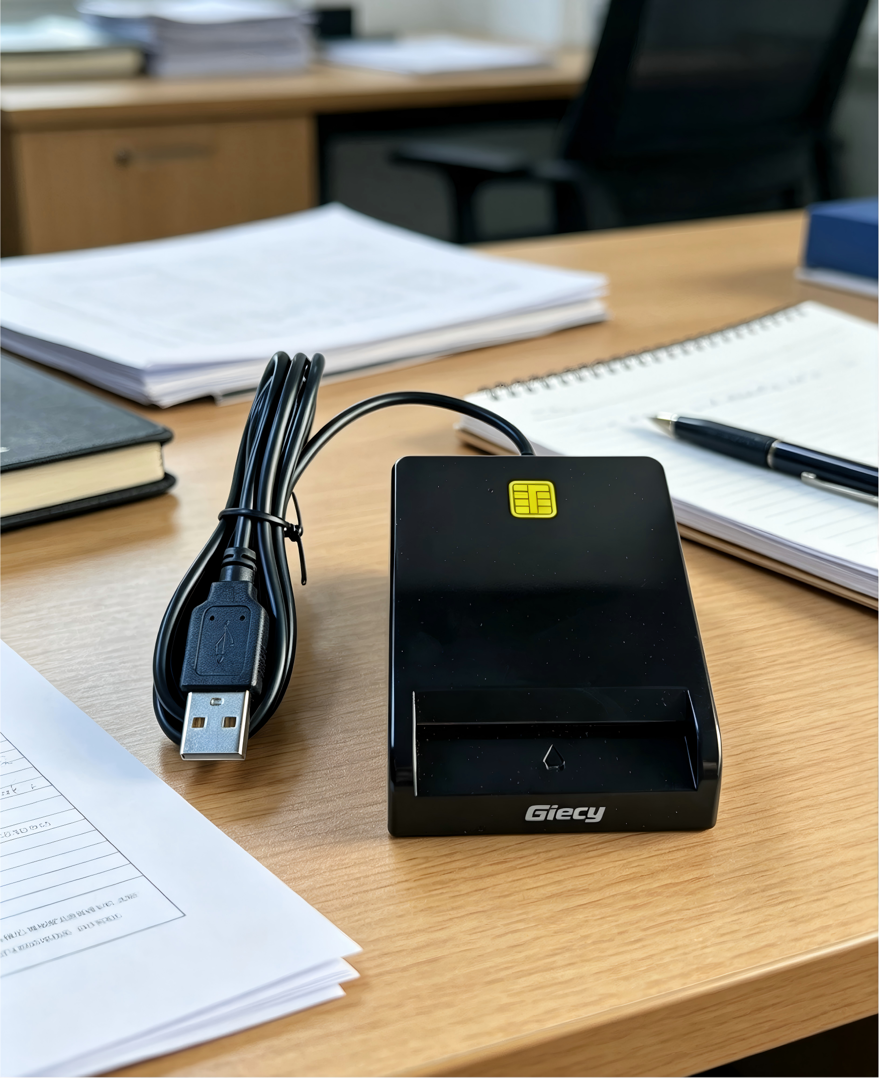 Giecy RFID Reader, Long Range High Frequency RFID Card Reader, USB Wired for PC Laptop, Read/Write for Library Inventory Access Control System