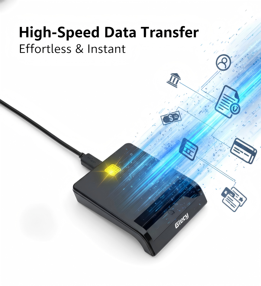 Giecy RFID Reader, Long Range High Frequency RFID Card Reader, USB Wired for PC Laptop, Read/Write for Library Inventory Access Control System