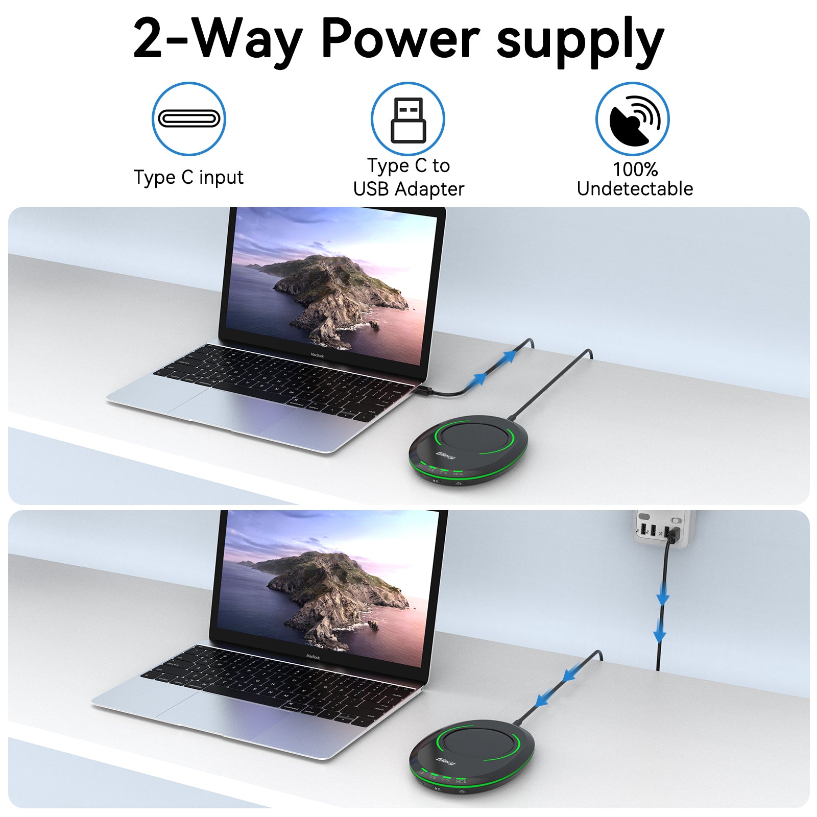 Ultra Slim Mouse Mover, Mouse Jiggler with Adjustable Interval Timer, Undetectable & Breathing Light, Simulates Realistic Mouse Movement for Keeping Computer Laptop Active