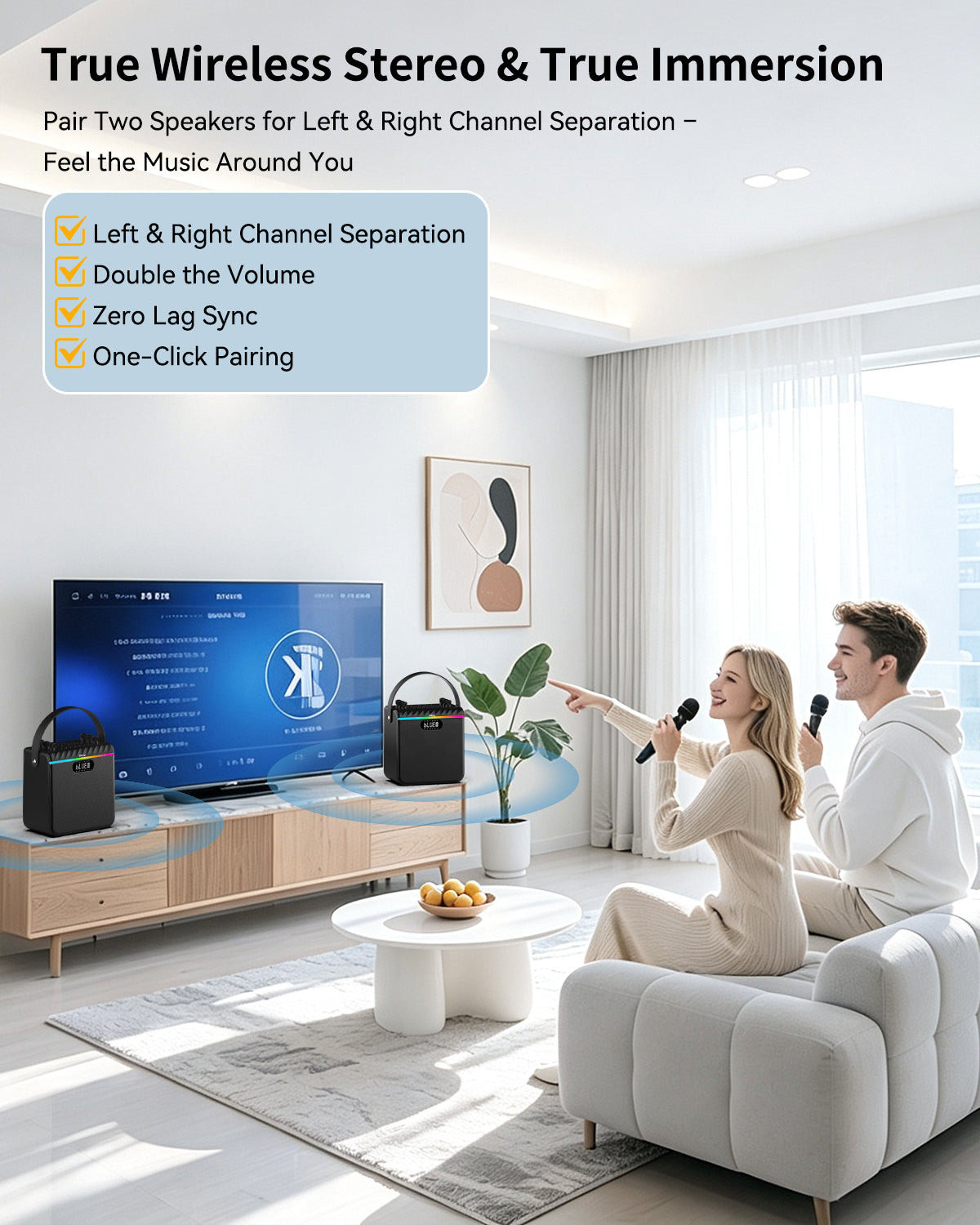 Giecy Voice Amplifier with 2 Wireless Microphones, 6600mAh Portable PA Speaker System, Karaoke Machine Bluetooth Speaker Support BT/USB/TF Card/AUX/Guitar for Teachers, Speaking, Singing, Outdoor Events