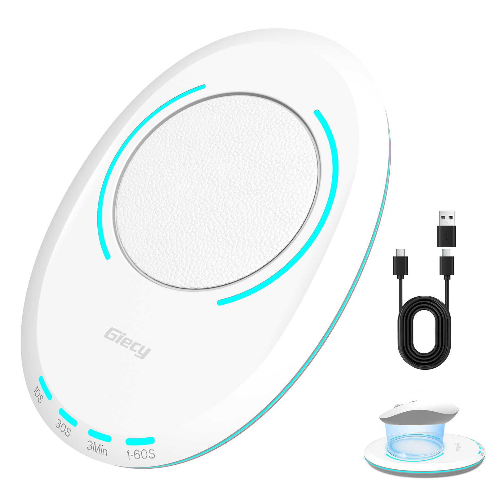 Ultra Slim Mouse Mover, Mouse Jiggler with Adjustable Interval Timer, Undetectable & Breathing Light, Simulates Realistic Mouse Movement for Keeping Computer Laptop Active