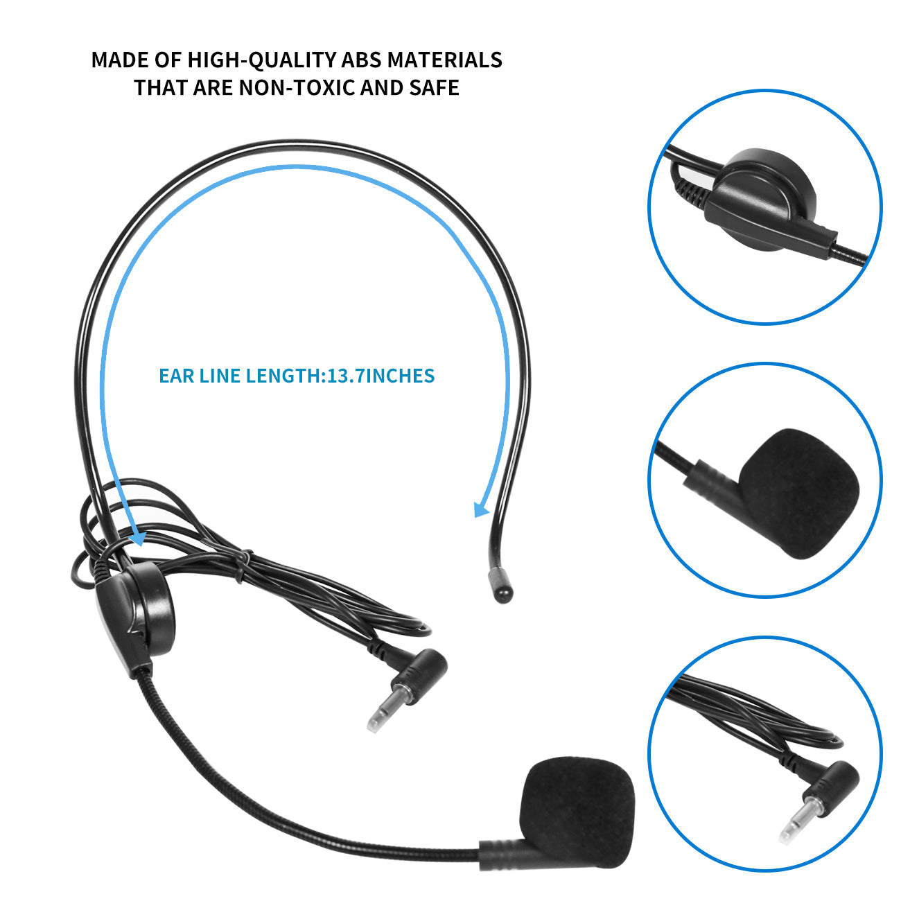 Giecy Wired Headset Microphone for Voice Amplifier,Flexibly Adjustable Microphone for Teachers, Coaches, Presentations, Seniors