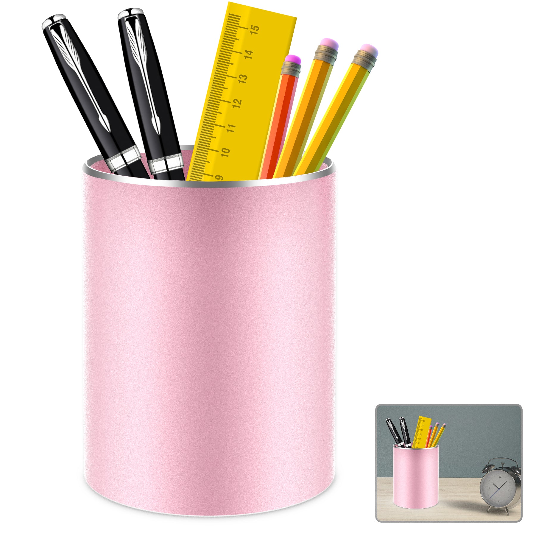Giecy Pen Holder Pencil Holder for Desk Metal Desk Pen Cup Holder Make