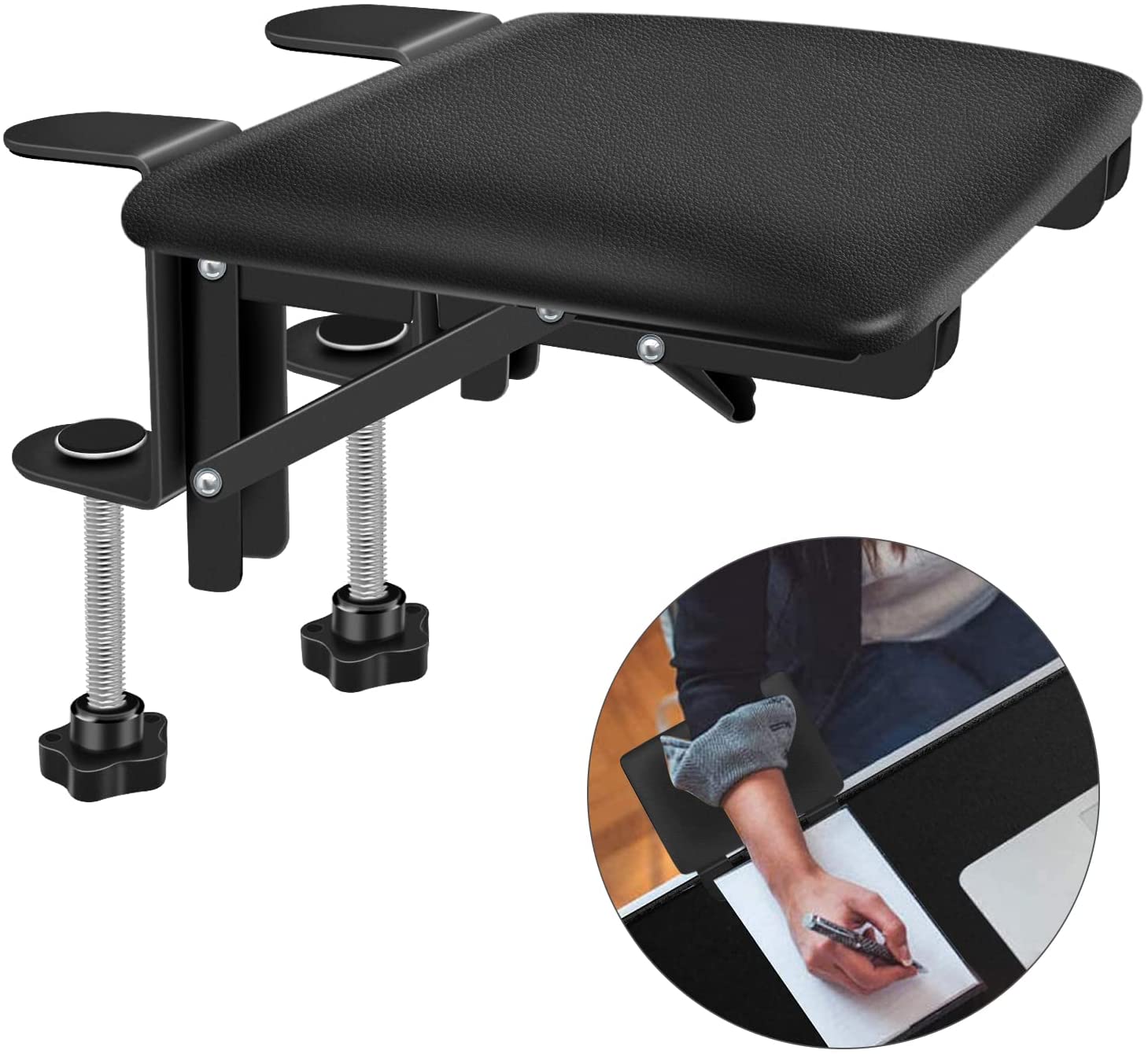 Giecy arm Rest for Desk, Adjustable Arm Rest Support for arm Support for Computer Desk Ergonomic Arm Rest Extender Rotating Mouse Pad Holder for Table Office Chair Desk
