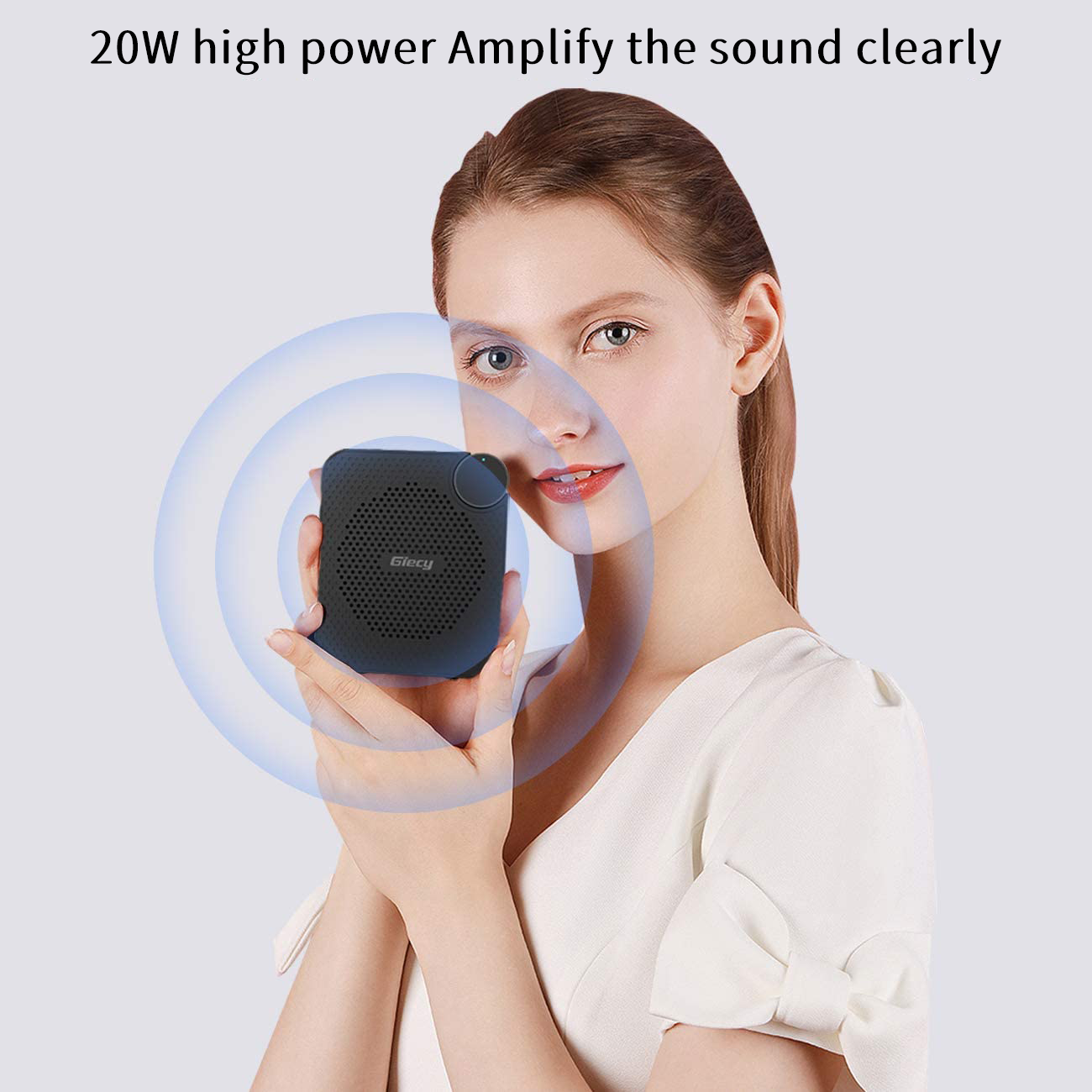 Voice Amplifier Portable Microphone Headset Voice Amplifiers Personal 2600mAh Rechargeable PA System for Meetings Classroom（Black/Green/Blue）